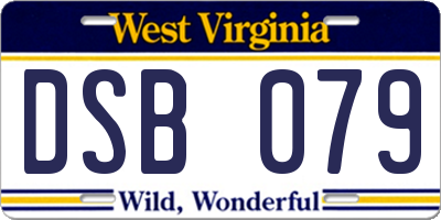 WV license plate DSB079
