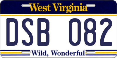 WV license plate DSB082