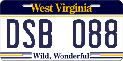 WV license plate DSB088