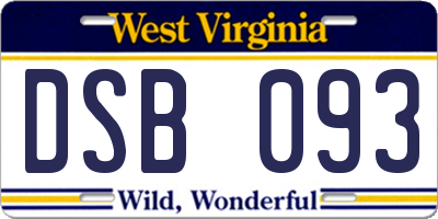 WV license plate DSB093