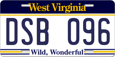 WV license plate DSB096