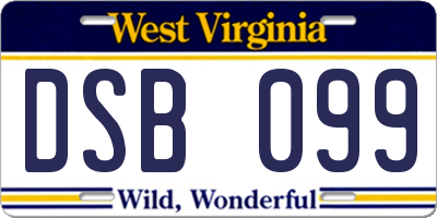 WV license plate DSB099
