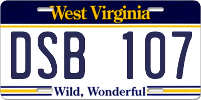 WV license plate DSB107