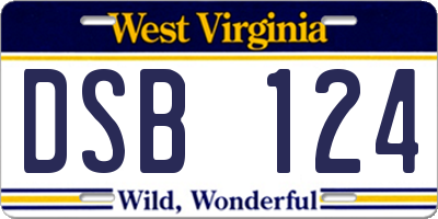 WV license plate DSB124