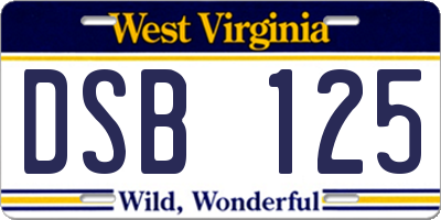 WV license plate DSB125