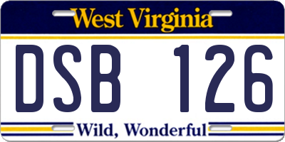 WV license plate DSB126