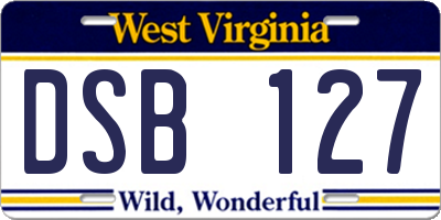 WV license plate DSB127