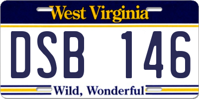WV license plate DSB146