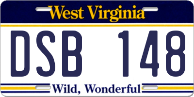 WV license plate DSB148