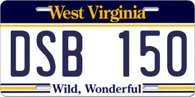 WV license plate DSB150