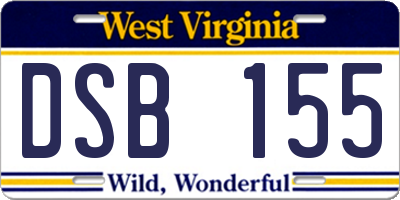 WV license plate DSB155