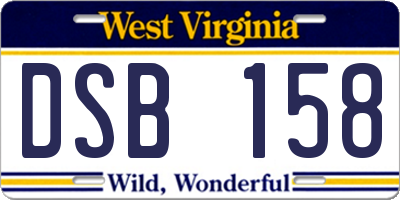 WV license plate DSB158