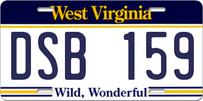 WV license plate DSB159