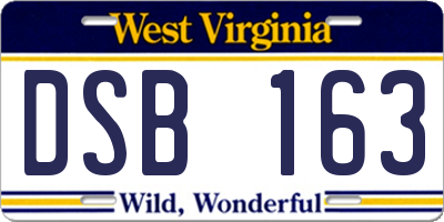 WV license plate DSB163