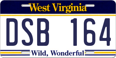 WV license plate DSB164
