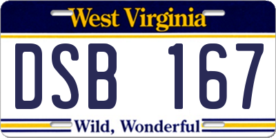 WV license plate DSB167