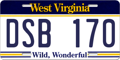 WV license plate DSB170