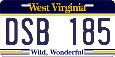 WV license plate DSB185