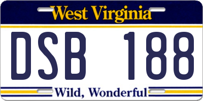 WV license plate DSB188