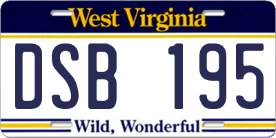 WV license plate DSB195