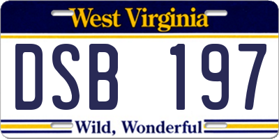 WV license plate DSB197