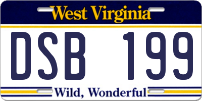 WV license plate DSB199