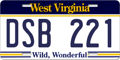 WV license plate DSB221