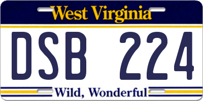 WV license plate DSB224