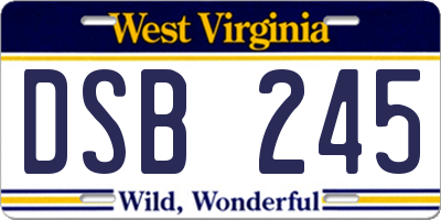 WV license plate DSB245