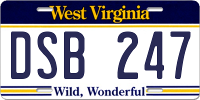 WV license plate DSB247