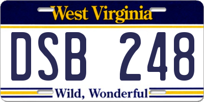 WV license plate DSB248