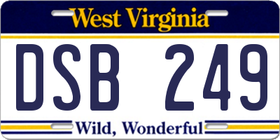 WV license plate DSB249