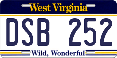 WV license plate DSB252