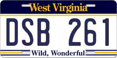 WV license plate DSB261