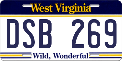 WV license plate DSB269