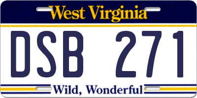 WV license plate DSB271