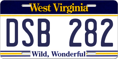 WV license plate DSB282
