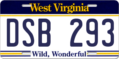 WV license plate DSB293