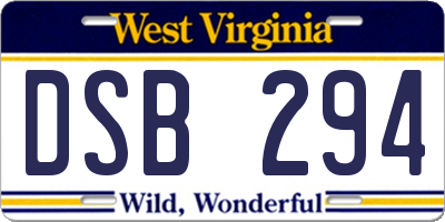 WV license plate DSB294