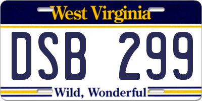 WV license plate DSB299