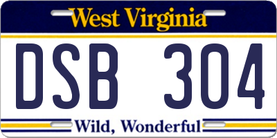 WV license plate DSB304