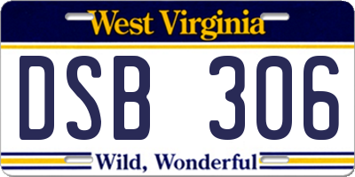 WV license plate DSB306
