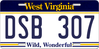 WV license plate DSB307