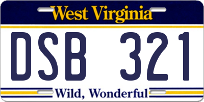 WV license plate DSB321