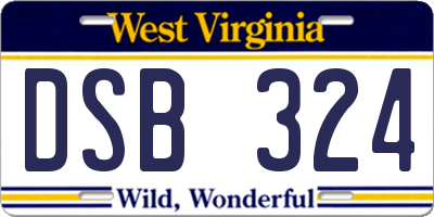 WV license plate DSB324