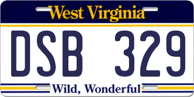 WV license plate DSB329