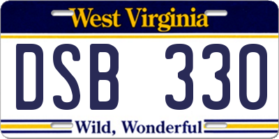 WV license plate DSB330