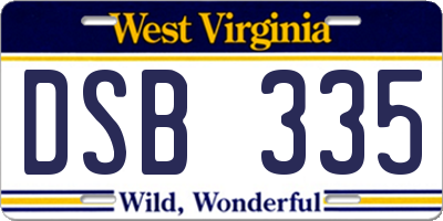 WV license plate DSB335