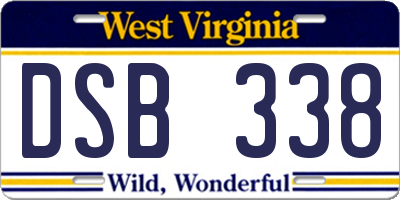 WV license plate DSB338