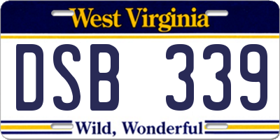 WV license plate DSB339